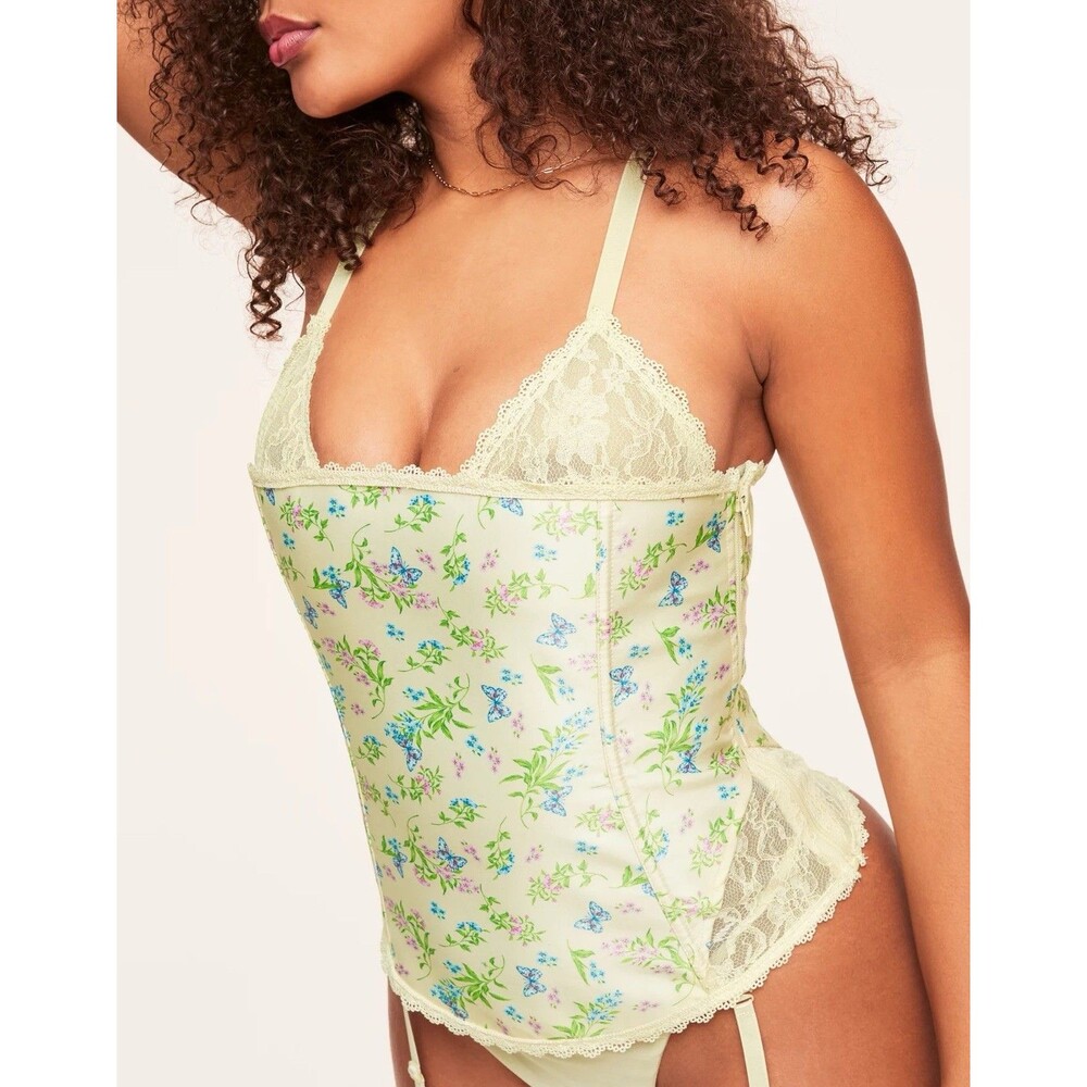 Adore Me "Zoie" Floral Yellow Corset Size 0X NWT!!
